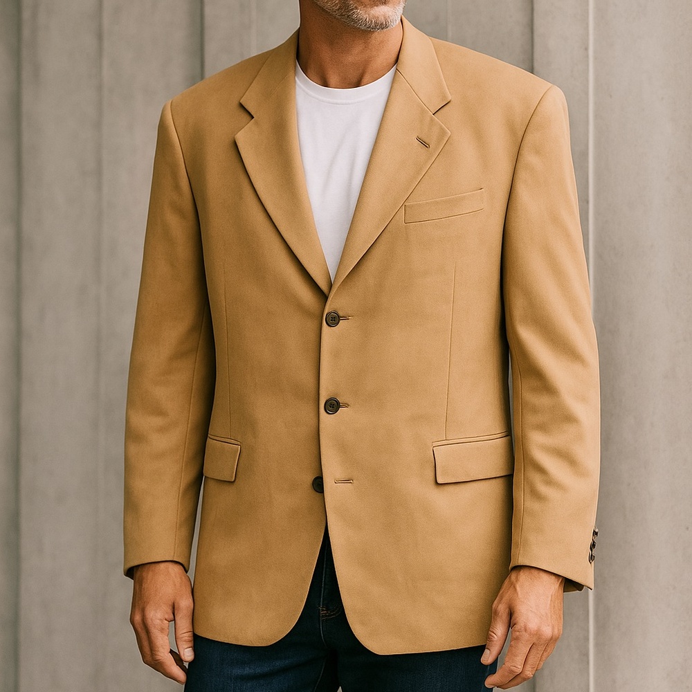 Kasper Suits & Blazers | Kasper Men’s Blazer 48 Tall Camel 3-Button Sport Coat